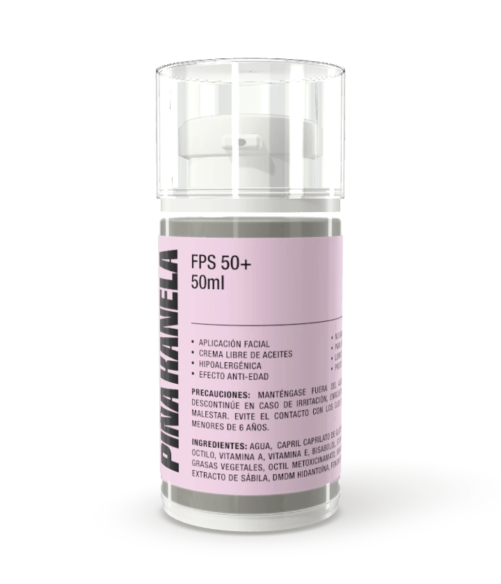 Piña Kanela · Protector solar FPS 50+ · 50 ml